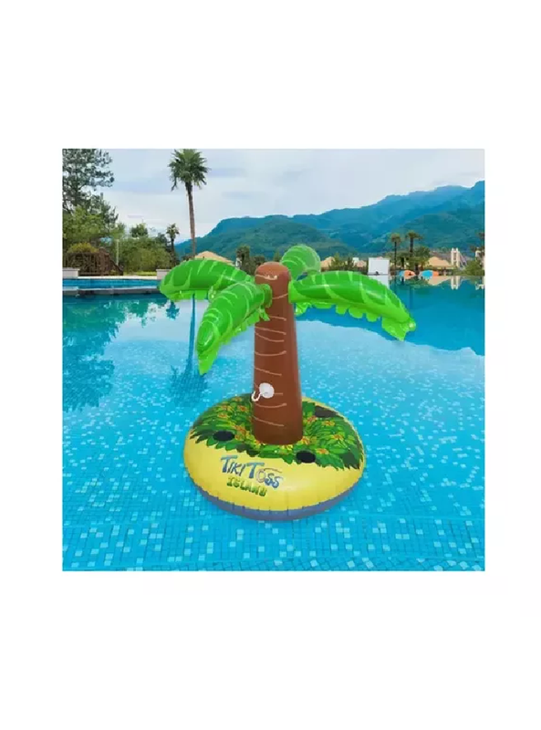 FLOTADOR INFLABLE PALMERA POSA VASO MULTICOLOR - 3