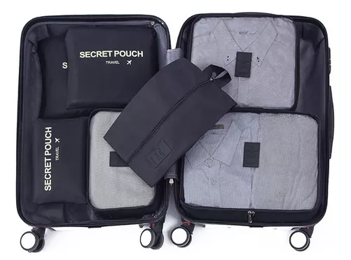 SET DE 6 ORGANIZADORES DE EQUIPAJE DE VIAJE, BOLSA PARA ROPA INTERIOR, COLOR NARANJA - 3