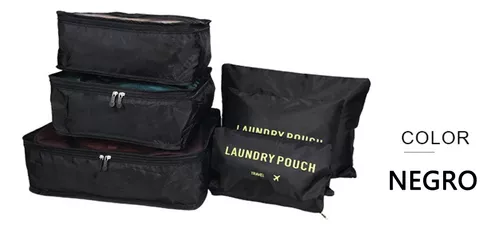 SET DE 6 ORGANIZADORES DE EQUIPAJE DE VIAJE, BOLSA PARA ROPA INTERIOR, COLOR NARANJA - 4