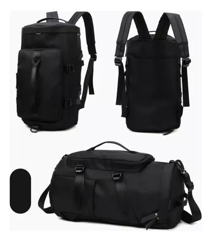 BOLSO DE VIAJE IMPERMEABLE, MOCHILA MULTIUSOS, HOMBRO, GIMNASIO, COLOR EN COLOR NEGRO - 3
