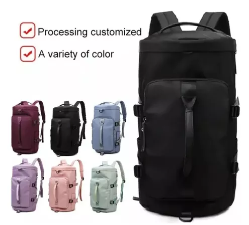 BOLSO DE VIAJE IMPERMEABLE, MOCHILA MULTIUSOS, HOMBRO, GIMNASIO, COLOR EN COLOR NEGRO - 4