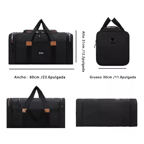 BOLSO FITNESS DE MODA PARA VIAJES, GRAN CAPACIDAD, COLOR EN COLOR NEGRO - 2