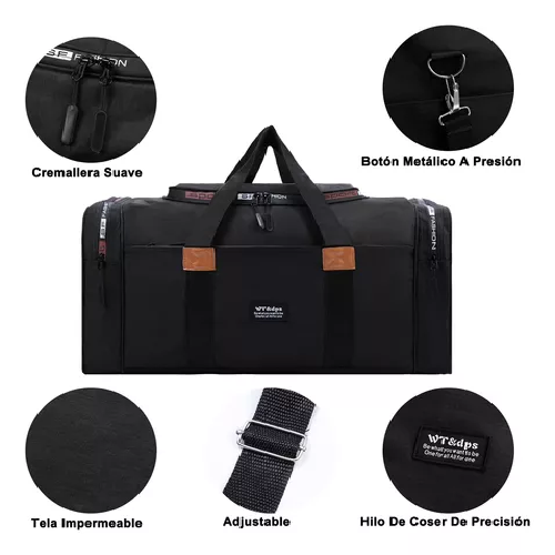 BOLSO FITNESS DE MODA PARA VIAJES, GRAN CAPACIDAD, COLOR EN COLOR NEGRO - 4