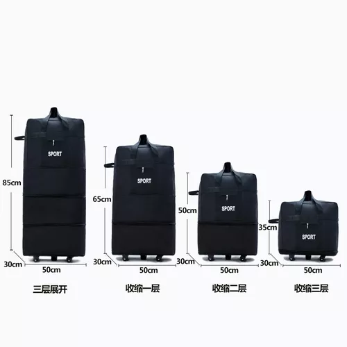 BOLSO CON 5 RUEDAS, TALLA AJUSTABLE, CON CREMALLERA, COLOR EN COLOR NEGRO - 3