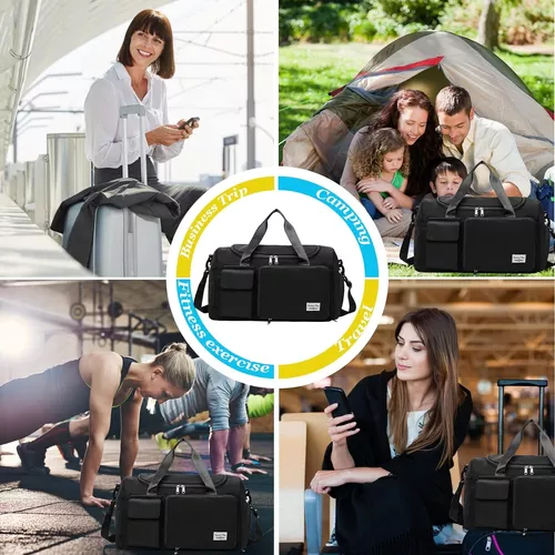 BOLSO DE VIAJE DEPORTIVO, 35 L, COLOR EN COLOR NEGRO - 8