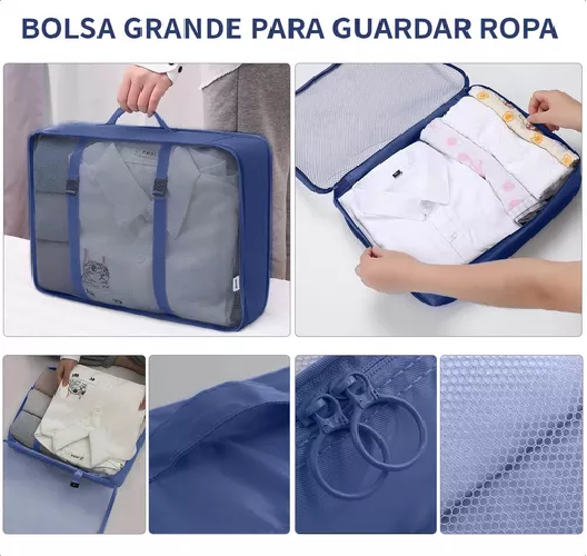 BOLSAS DE VIAJE 8 EN 1, COLOR AZUL - 4