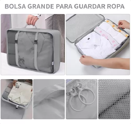 BOLSAS DE VIAJE 8 EN 1, COLOR GRIS - 4