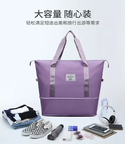 BOLSA DE GRAN CAPACIDAD PARA VIAJES, HOMBRES Y MUJERES, DEPORTES, COLOR GRIS - 7