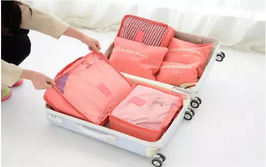 SET DE 6 ORGANIZADORES DE EQUIPAJE DE VIAJE, BOLSA PARA ROPA INTERIOR, COLOR AZUL - 4