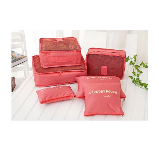 SET DE 6 ORGANIZADORES DE EQUIPAJE DE VIAJE, BOLSA PARA ROPA INTERIOR, COLOR AZUL - 6