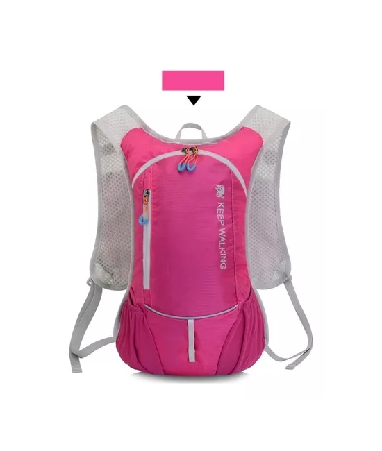 MOCHILA ULTRALIGERA OUTDOOR TREKKING RUNNING + BOLSA AGUA ROSADO - 1