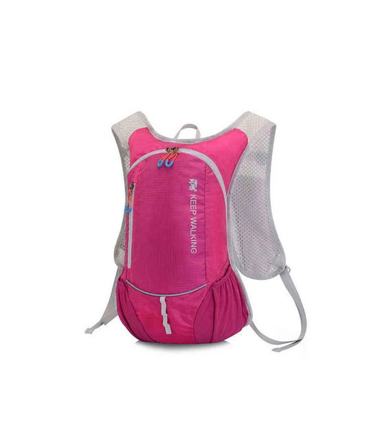 MOCHILA ULTRALIGERA OUTDOOR TREKKING RUNNING + BOLSA AGUA ROSADO - 2