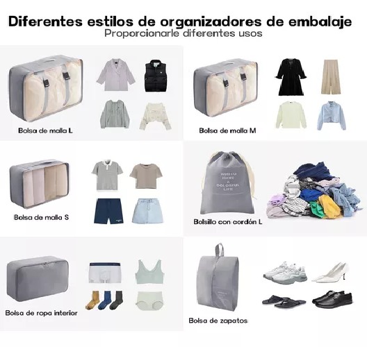 SET DE 7 ORGANIZADORES DE EQUIPAJE, COLOR ROSADO - 5
