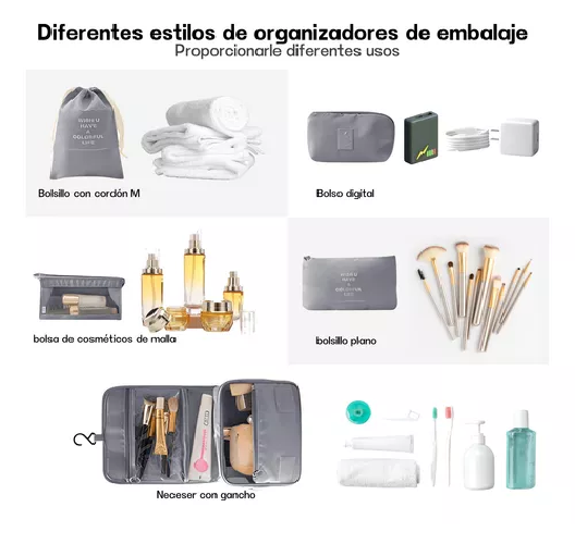 SET DE 7 ORGANIZADORES DE EQUIPAJE, COLOR ROSADO - 6
