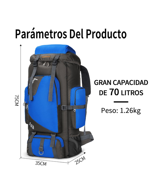 MOCHILA IMPERMEABLE DE 90L COLOR AZUL - 5