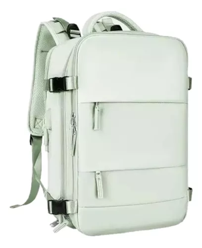 MOCHILA DE VIAJE DE CABINA PARA AVIÓN, IMPERMEABLE CON USB, COLOR VERDE - 1