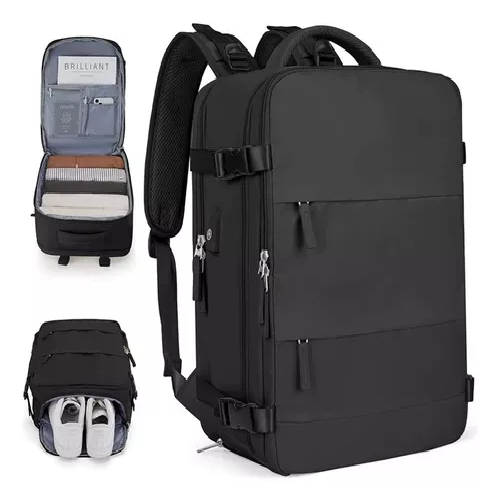 MOCHILA DE VIAJE DE CABINA PARA AVIÓN, IMPERMEABLE CON USB, COLOR VERDE - 2