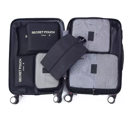 SET DE 6 ORGANIZADORES DE EQUIPAJE DE VIAJE, BOLSA PARA ROPA INTERIOR, COLOR ROSADO - 2