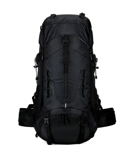 MOCHILA IMPERMEABLE 60L CON CUBRE MOCHILA COLOR EN COLOR NEGRO - 1