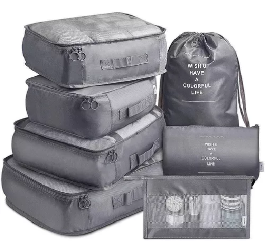 SET DE 7 ORGANIZADORES DE EQUIPAJE, COLOR GRIS - 4