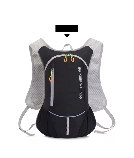 MOCHILA ULTRALIGERA OUTDOOR TREKKING RUNNING + BOLSA AGUA EN COLOR NEGRO - 1