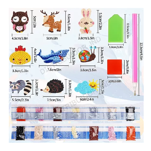 KIT DE 43 HERRAMIENTAS DIY PARA PINTURA DIAMANTE 5D DE ANIMALES - 2