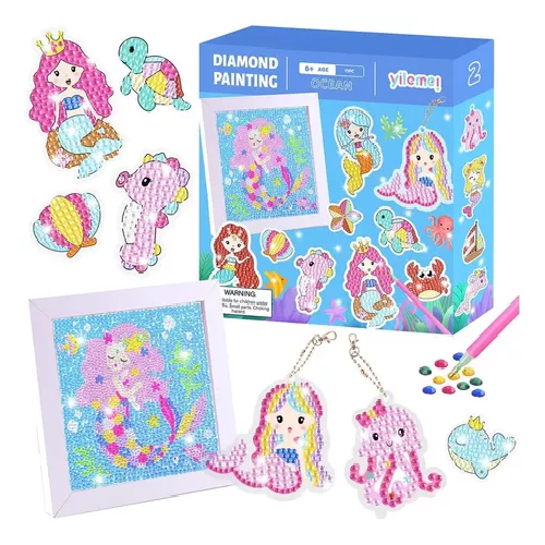 KIT DE PINTURA DIAMANTE 5D DIY PARA NIÑOS CON MARCO, COLOR AZUL - 1