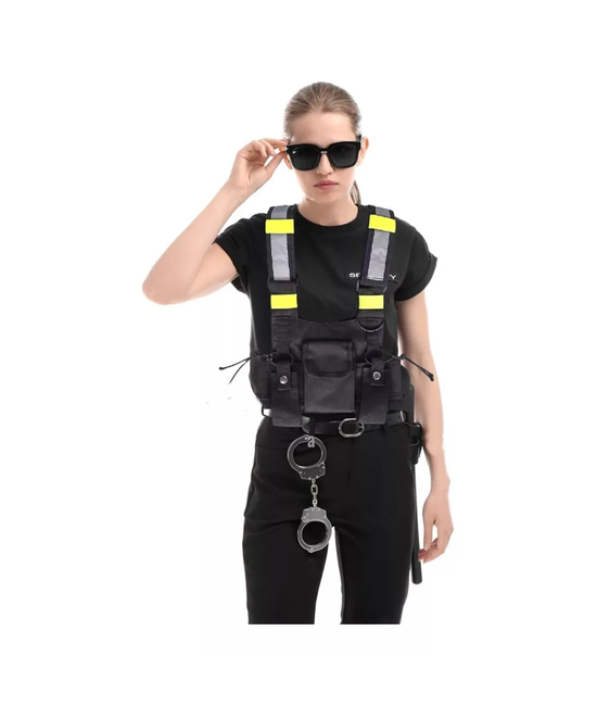 CHALECO TÁCTICO MILITAR CON PECHERA PORTA RADIO PARA AIRSOFT - 3