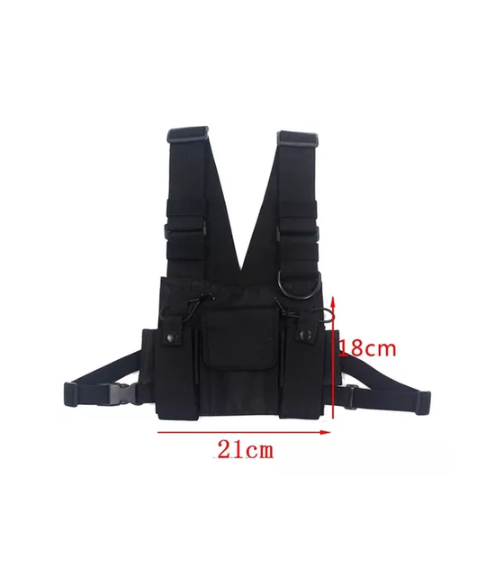 CHALECO TÁCTICO MILITAR CON PECHERA PORTA RADIO PARA AIRSOFT - 4
