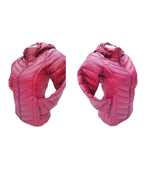 CHAQUETA 3/4 CORTA MUJER ENGOMADA TÉRMICA, ENVÍO RÁPIDO, BORDÓ, TALLA L - 3