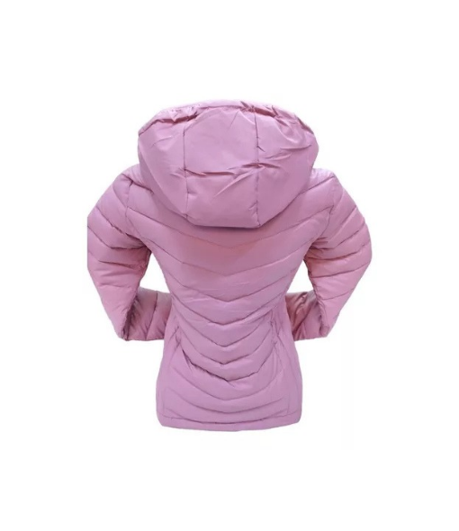 CHAQUETA 3/4 CORTA MUJER ENGOMADA TÉRMICA, ENVÍO RÁPIDO, ROSA CLARO, TALLA M - 2