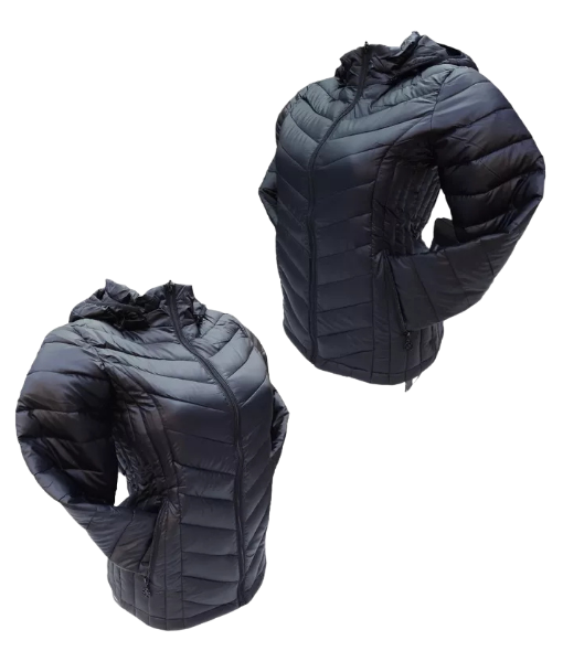 CHAQUETA 3/4 CORTA MUJER ENGOMADA TÉRMICA, ENVÍO RÁPIDO, EN COLOR NEGRO, TALLA L - 3