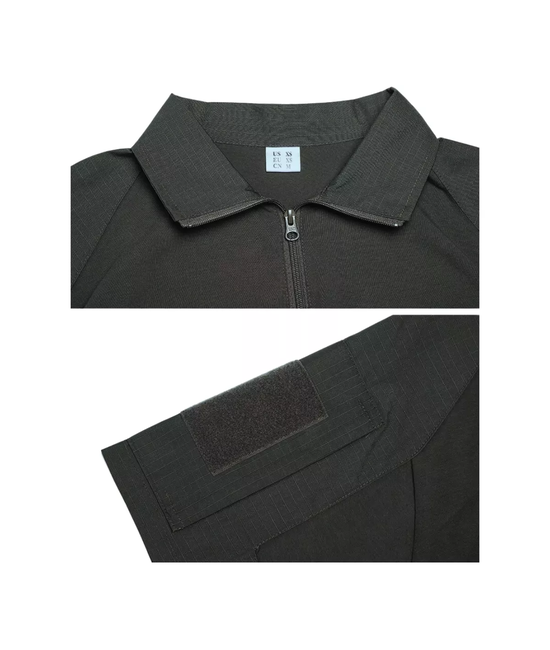 POLERA TÁCTICA MANGA CORTA PARA AIRSOFT MILITAR, COLOR EN COLOR NEGRO, TALLA M - 4