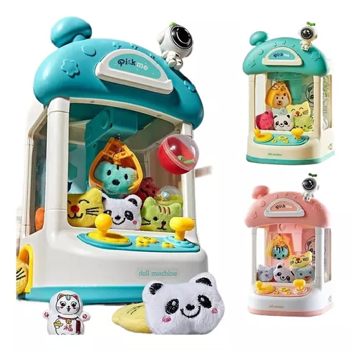 MÁQUINA AGARRA PELUCHES, JUGUETE DE PREMIOS, COLOR VERDE AZULADO - 1