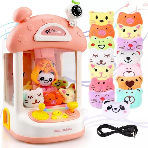 MINI MÁQUINA AGARRA PELUCHES, COLOR ROSADO - 1