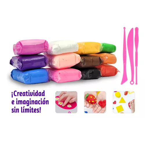 ARCILLAS Y MASAS MÁGICAS 12 COLORES + HERRAMIENTAS DE MOLDEADO - 2