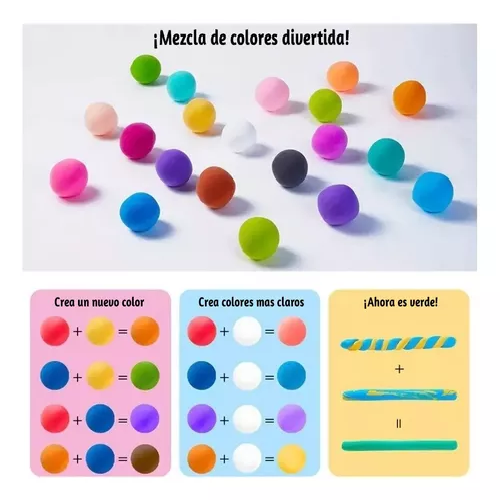 ARCILLAS Y MASAS MÁGICAS 12 COLORES + HERRAMIENTAS DE MOLDEADO - 3