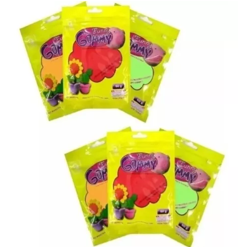 PACK DE 6 COLORES MASA FLEXIBLE FUNNY GUMMY/GOMA EVA MOLDEABLE - 1