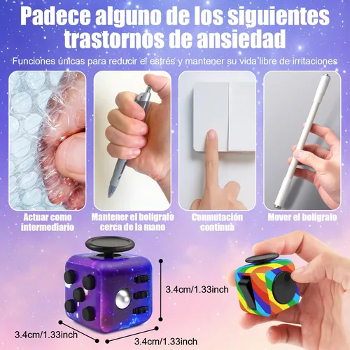FIDGET CUBE ANTIESTRÉS CON 6 FUNCIONES JUGUETE PARA ALIVIAR EL ESTRÉS - 5
