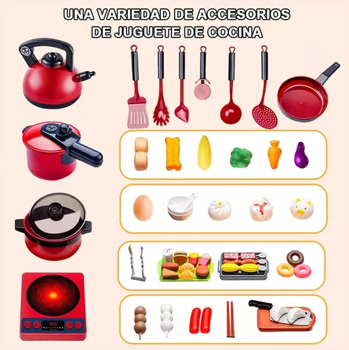 61 JUGUETES DE COCINA PARA NIÑOS, UTENSILIOS, COCINA Y ALIMENTOS MULTICOLOR - 3