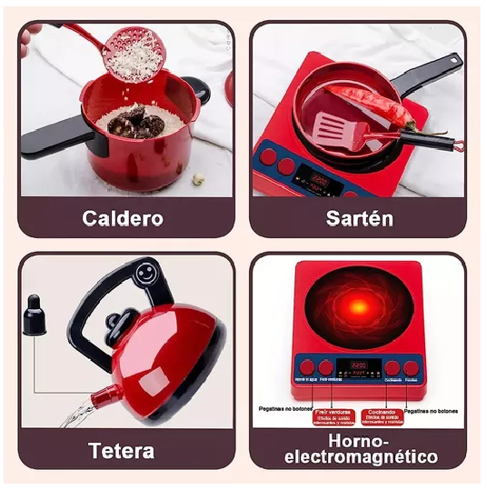 61 JUGUETES DE COCINA PARA NIÑOS, UTENSILIOS, COCINA Y ALIMENTOS MULTICOLOR - 5
