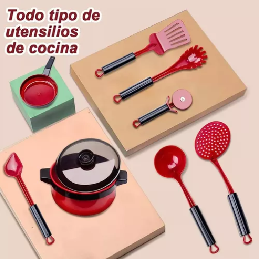 61 JUGUETES DE COCINA PARA NIÑOS, UTENSILIOS, COCINA Y ALIMENTOS MULTICOLOR - 7