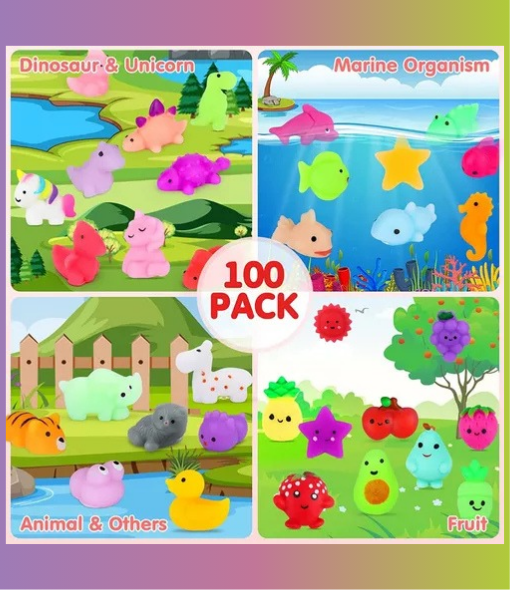 KIT DE 100 PCS MINI MOCHI SQUISHY, SQUEEZE TOY, FIDGET TOY - 4