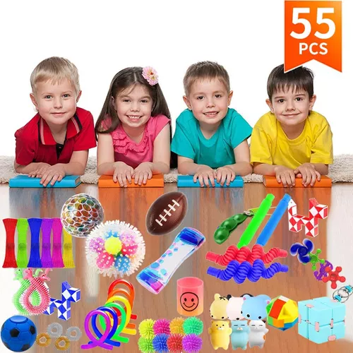 SET DE 55 FIDGET TOY, JUGUETE SENSORIAL ANTI ESTRÉS PARA NIÑOS - 8