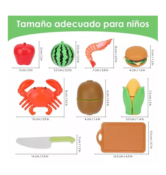JUGUETE DE CORTE DE COCINA DE FRUTAS Y VERDURAS 51 PIEZAS MULTICOLOR - 4