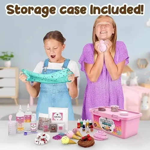 KIT PARA HACER SLIME HELADO INCLUYE TODOS LOS ACCESORIOS ROSADO - 7