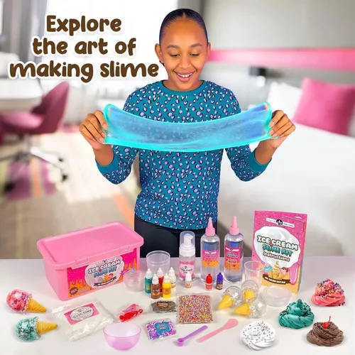 KIT PARA HACER SLIME HELADO INCLUYE TODOS LOS ACCESORIOS ROSADO - 8