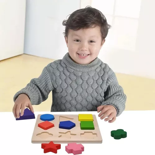JUEGO DE FIGURAS DE MADERA, ENCAJE, MONTESSORI - 1