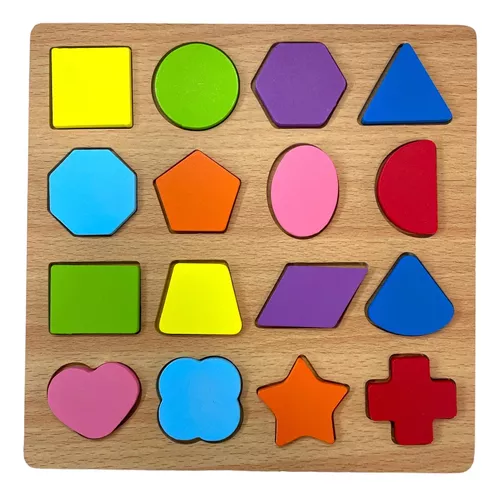 JUEGO DE FIGURAS DE MADERA, ENCAJE, MONTESSORI - 2