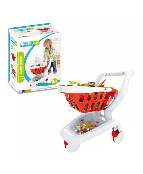 JUGUETE CARRITO DE COMPRAS FRUTAS SUPER MARKET NIÑOS MULTICOLOR - 2